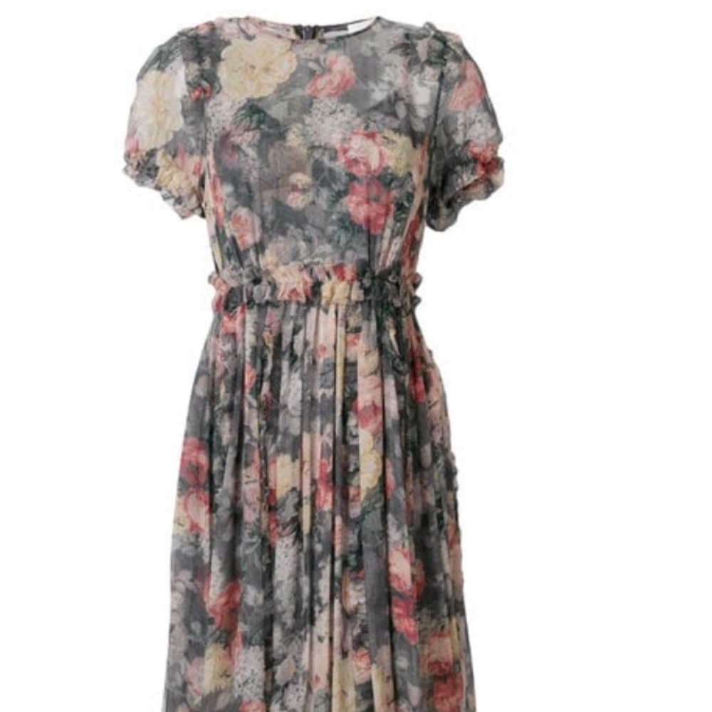 Zimmermann Radiate Ruffle Dress Charcoal Floral